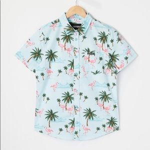 ZooYork Boys Pink Flamingo Print Button-up
